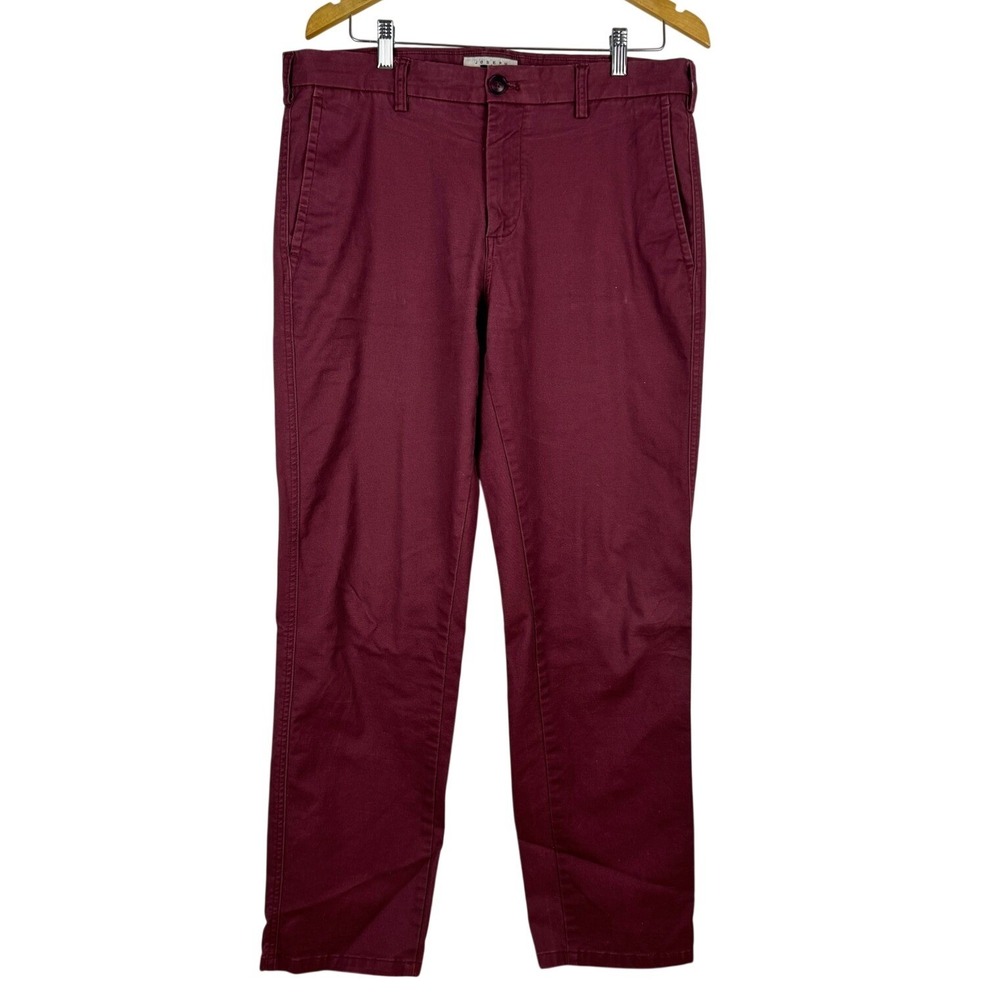 Joseph Abboud Mens Burgundy Cotton‎ Spandex Chinos Pants Size 34x32